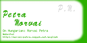 petra morvai business card